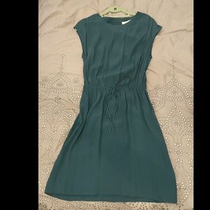 ✨LOFT:Dress(cap sleeve/tie waist) caribbean blue:M